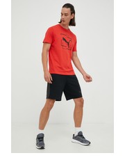 T-shirt - koszulka męska t-shirt bawełniany kolor czerwony z nadrukiem - Answear.com Puma