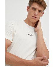 T-shirt - koszulka męska kolor beżowy gładki - Answear.com Puma