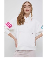 Bluza bluza damska kolor biały z kapturem z nadrukiem - Answear.com Puma