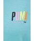 Bluza Puma bluza 533564 damska kolor turkusowy z kapturem z nadrukiem