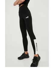 Legginsy legginsy Power Colorblock damskie kolor czarny z nadrukiem - Answear.com Puma