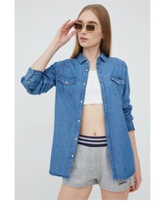 Koszula koszula jeansowa damska regular z kołnierzykiem klasycznym - Answear.com Superdry