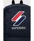 Plecak Superdry plecak damski kolor granatowy duży z nadrukiem