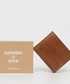 Portfel Superdry portfel skórzany męski kolor brązowy