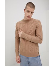 Sweter męski sweter wełniany męski kolor beżowy - Answear.com Superdry