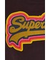 Bluzka Superdry T-shirt bawełniany kolor bordowy