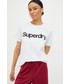 Bluzka Superdry t-shirt damski kolor szary