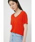 Bluzka Superdry t-shirt damski kolor pomarańczowy