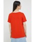 Bluzka Superdry t-shirt damski kolor pomarańczowy