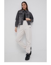 Spodnie spodnie damskie kolor beżowy gładkie - Answear.com Superdry