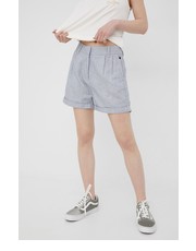 Spodnie szorty lniane damskie kolor biały wzorzyste high waist - Answear.com Superdry