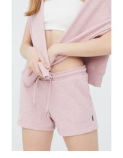 Spodnie szorty damskie kolor różowy z aplikacją high waist - Answear.com Superdry