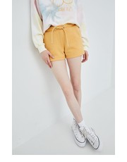 Spodnie szorty damskie kolor żółty gładkie medium waist - Answear.com Superdry