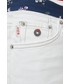 Spodnie Superdry szorty jeansowe damskie kolor biały gładkie medium waist