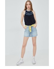 Spodnie szorty jeansowe damskie gładkie medium waist - Answear.com Superdry