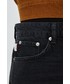 Spodnie Superdry szorty jeansowe damskie kolor czarny gładkie high waist