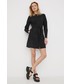 Sukienka Superdry sukienka bawełniana kolor czarny mini prosta