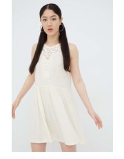 Sukienka sukienka z domieszką lnu kolor beżowy mini rozkloszowana - Answear.com Superdry