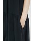 Sukienka Superdry sukienka z domieszką lnu kolor czarny midi rozkloszowana