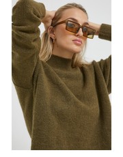 Sweter sweter damski kolor zielony lekki z półgolfem - Answear.com Superdry