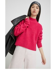 Sweter sweter damski kolor różowy z półgolfem - Answear.com Superdry