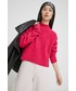 Sweter Superdry sweter damski kolor różowy z półgolfem
