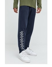 Spodnie męskie spodnie dresowe bawełniane męskie kolor granatowy z nadrukiem - Answear.com Superdry