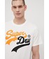 T-shirt - koszulka męska Superdry t-shirt bawełniany kolor biały z aplikacją