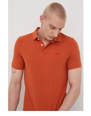 T-shirt - koszulka męska polo bawełniane kolor pomarańczowy gładki - Answear.com Superdry