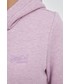 Bluza Superdry bluza damska kolor fioletowy z kapturem z aplikacją