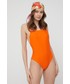 Strój kąpielowy Superdry strój kąpielowy kolor pomarańczowy lekko usztywniona miseczka