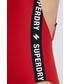 Strój kąpielowy Superdry jednoczęściowy strój kąpielowy kolor czerwony miękka miseczka