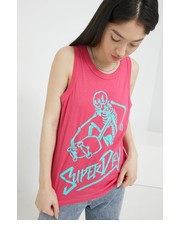 Top damski top bawełniany kolor różowy - Answear.com Superdry