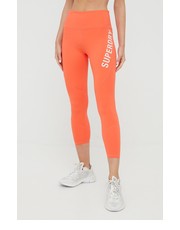 Legginsy legginsy damskie kolor pomarańczowy gładkie - Answear.com Superdry