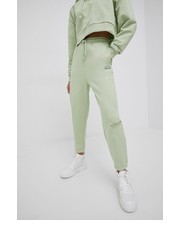 Spodnie spodnie dresowe bawełniane damskie kolor zielony gładkie - Answear.com Ellesse