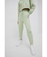 Spodnie Ellesse spodnie dresowe bawełniane damskie kolor zielony gładkie