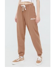 Spodnie spodnie dresowe bawełniane damskie kolor brązowy z aplikacją - Answear.com Ellesse
