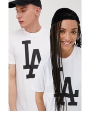 T-shirt - koszulka męska t-shirt bawełniany MLB Los Angeles Dodgers kolor biały z nadrukiem - Answear.com 47brand