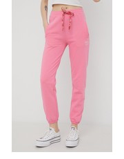 Spodnie spodnie dresowe bawełniane Haruka damskie kolor różowy z aplikacją - Answear.com Femi Stories