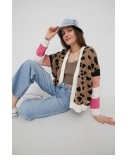 Sweter kardigan Sky damski kolor brązowy ciepły - Answear.com Femi Stories