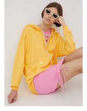 Bluza bluza bawełniana Felicia damska kolor żółty z kapturem z aplikacją - Answear.com Femi Stories