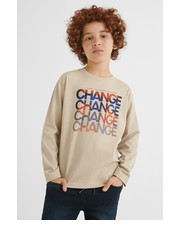Koszulka longsleeve bawełniany dziecięcy kolor beżowy z nadrukiem - Answear.com Mayoral