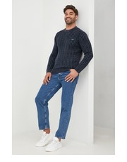 Sweter męski sweter bawełniany męski kolor granatowy lekki - Answear.com Aeronautica Militare