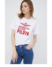 Bluzka t-shirt bawełniany kolor biały - Answear.com Aeronautica Militare