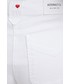 Spodnie Aeronautica Militare szorty jeansowe damskie kolor biały gładkie high waist