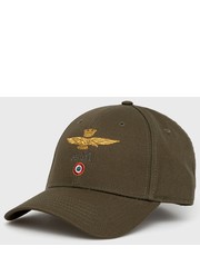 Czapka czapka bawełniana kolor zielony z aplikacją - Answear.com Aeronautica Militare