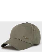Czapka czapka bawełniana kolor zielony gładka - Answear.com Aeronautica Militare