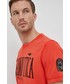 T-shirt - koszulka męska Aeronautica Militare T-shirt bawełniany kolor pomarańczowy z nadrukiem