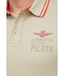 T-shirt - koszulka męska Aeronautica Militare longsleeve męski kolor beżowy z aplikacją