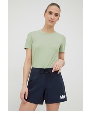 Spodnie szorty outdoorowe damskie kolor granatowy gładkie high waist - Answear.com Helly Hansen